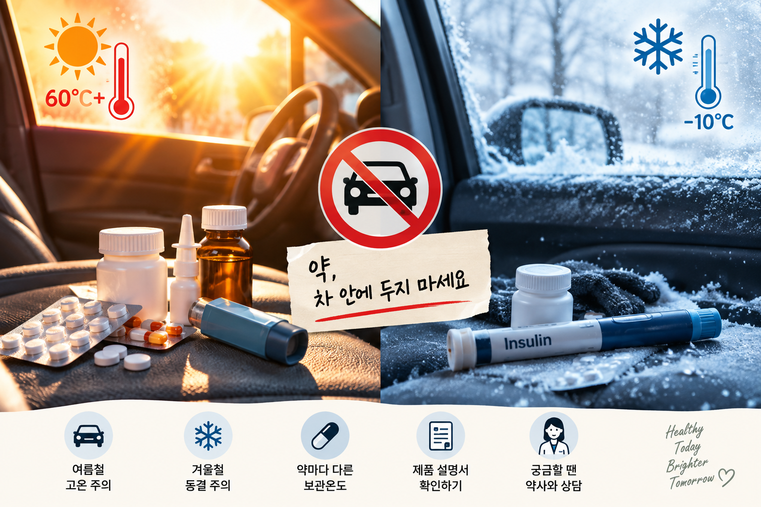약을 자동차 안에 잠깐 둬도 괜찮을까? 약사가 알려주는 여름·겨울철 의약품 보관법