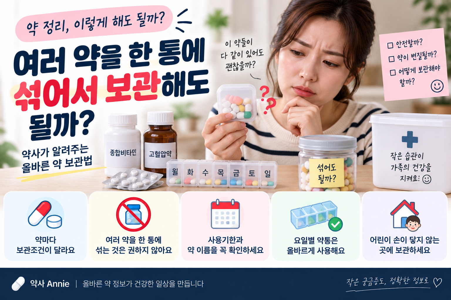 여러 약을 한 통에 섞어 보관해도 될까? 약사가 알려주는 올바른 약 보관법