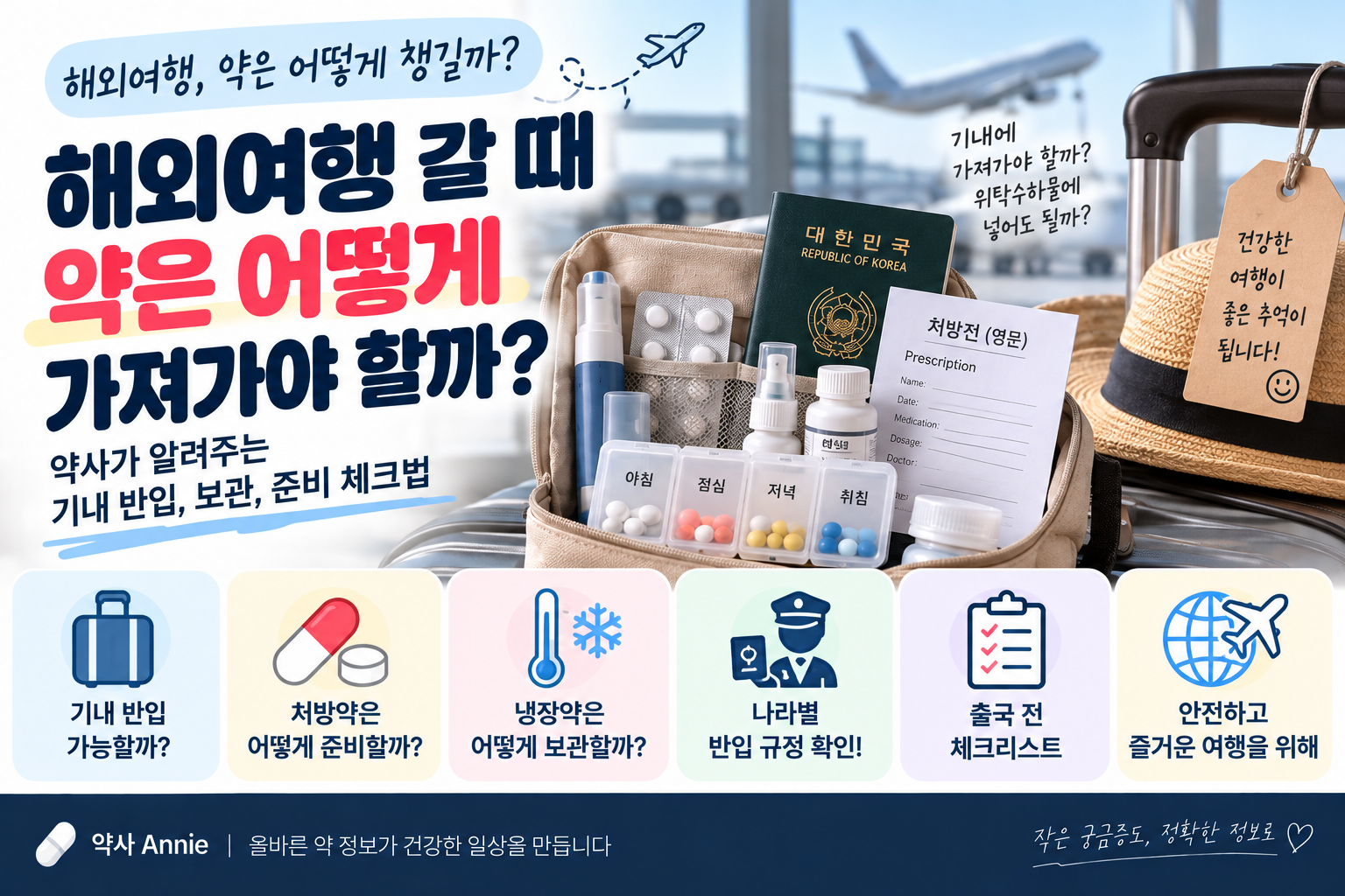 해외여행 갈 때 약은 어떻게 가져가야 할까? 약사가 알려주는 의약품 보관·기내 반입 체크법