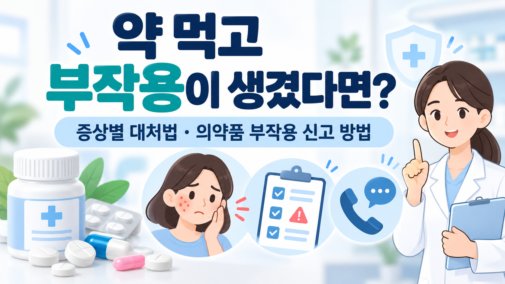 약 먹고 부작용이 생겼다면? 증상별 대처법과 의약품 부작용 신고 방법
